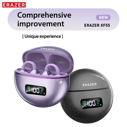 ERAZER XF55 Bluetooth V6.0 AI Earphones Noise Redution OWS Ear clip Headsets Wireless Headphones Translator Earbuds Longlife