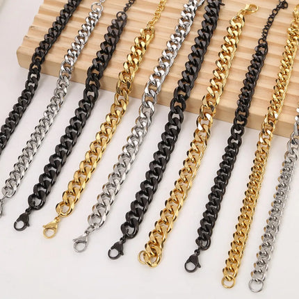 Trendy Cuban Chain Bracelet 3/5/7mm Width Classic Stainless Steel Bracelet for Men Women Jewelry Party Gift