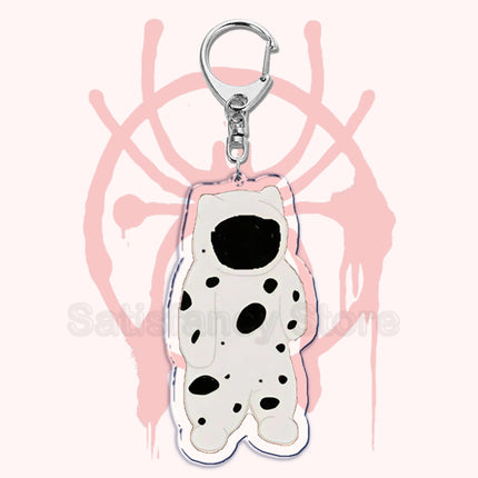 Cute Spider Punk Cat Warrior Key Chain Key Ring Invincible Superhero Keychains Keyring Pendant for Bag Man Women Jewelry Gifts