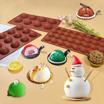 Semi Sphere Silicone Chocolate Mold Half Ball Cake Tray Silicon Dome Baking Moulds DIY Pudding Candy Jelly Kitchen Baking Tool