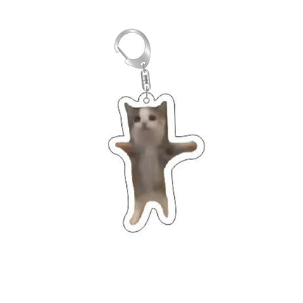 Super Cute Bread Popping Cat Meow Meme Key Chain Keychains Ring for Accessories Bag Pendant Keyring Jewelry Fans Love Gifts