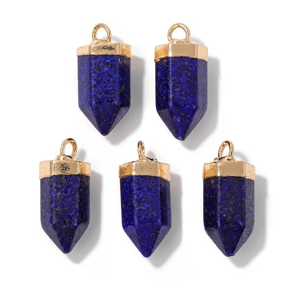 Blue Lapis Lazuli Pendant Gems Cross Hand Oval Shape Natural Stone Lapis Lazuli Charms for Jewelry Making Necklace DIY Bracelet