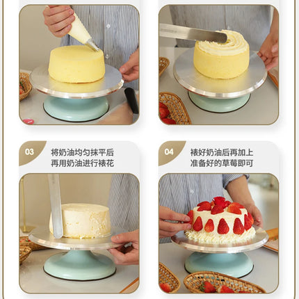Baking Tools Aluminum Alloy Birthday Cake Turntable Plastic Ceramic Turntable Glass Turntable Flower Mounting Table 10 Inch