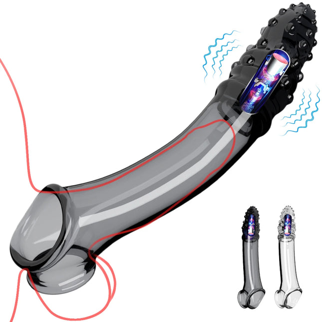 Penis Sleeve Extensions Ejaculation Male Particle stimulation Vibrators Clits Massager Cock Ring Vibrating Penis Cover Sex Toys