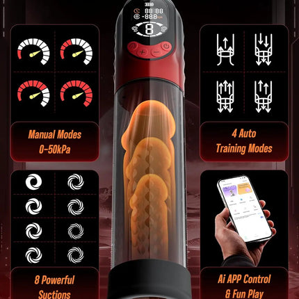 Electric Penis Pump Male Masturbator Sex Toy for Men Dick Pump Waterproof APP Adult Sex Toy for Men Vacuum Pumps Penis Enlargers
