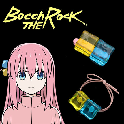 Anime Bocchi The Rock! Gotou Hitori Gotoh Square Hairpin Blue and Yellow Hair Cosplay Accessory Props Girls Women Cos Gift Party