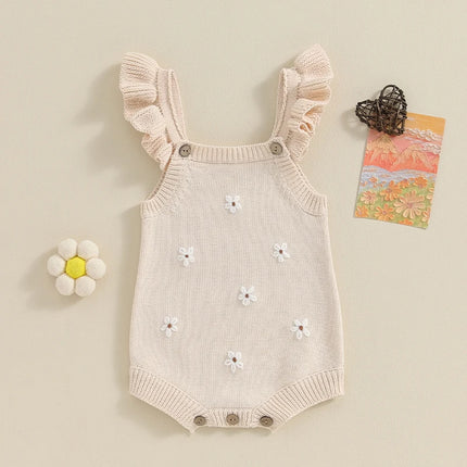 Citgeett Summer Infant Baby Girl Sleeveless Bodysuit Floral Embroidery Jumpsuit Cute Clothes