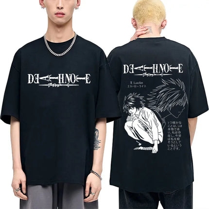 Anime Death Note T-shirt Yagami Light Graphic T Shirts Men Women Cartoon Manga Oversized T-shirts Men's 90s Vintage Streetwear