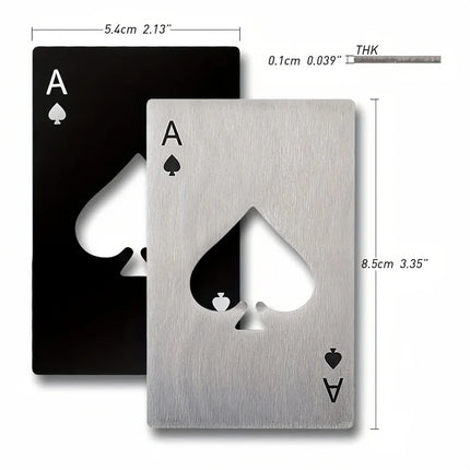 10pcs Poker Card Bottle Opener Ace Of Spades Home Personalized Stainless Steel Credit Card Bottle Opener Card Portable Bar Tool