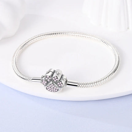 925 Sterling Silver Bracelets 17-20CM Original Leaf Clover Butterfly Heart Bracelet Fit DIY Charms Beads Fashion Women Jewelry