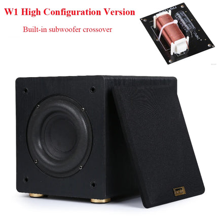 Professional 6.5-inch Passive Subwoofer with 100W Peak Power 4 Ohms Built-in Crossover Home Theatre Home Use Wooden Speaker