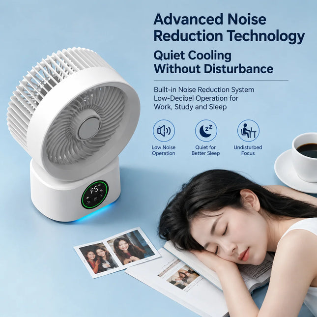 Portable Wall-Mounted Fan with Remote Control, Smart Voice Rechargeable USB Household Electric Folding Fan Nightlight Air Cooler