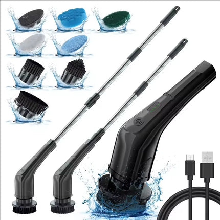 Multifunctional Handheld Electric Spin Scrubber Cleaning Brush with Telescopic Function Bathroom Floor and Kitchen Cleaning Tool