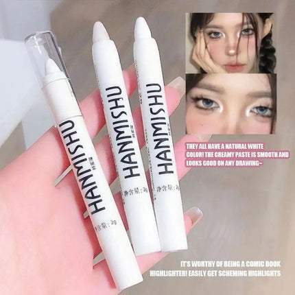 Shimmering Highlight Stick Pearlescent Matte Eyeshadow Silkworm Stick White Pen Glitter Silver Highlighter Pen Eyeliner Lyi A5V5