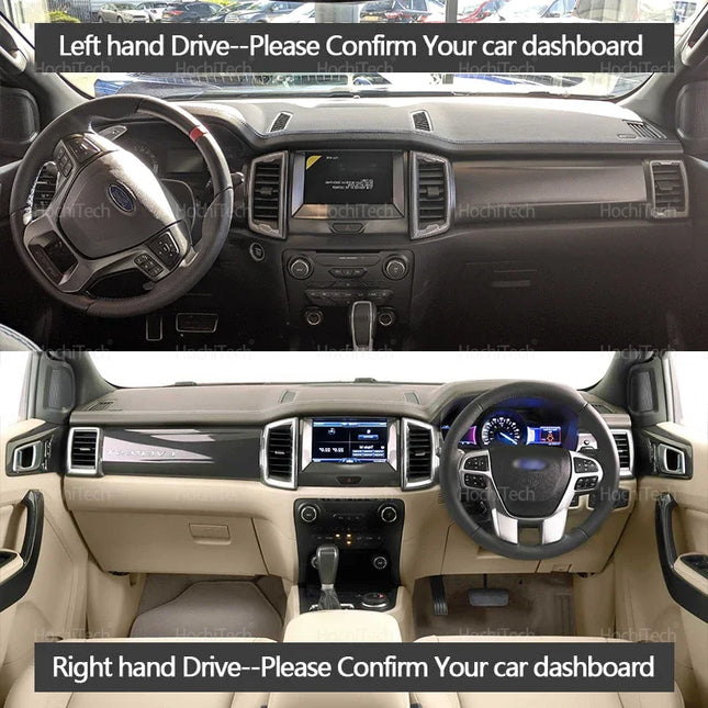 For Ford Everest Ranger P375 2015-2022 Car Dashboard Cover Dash Mat Sun Shade Non-slip Pad Interior Accessories