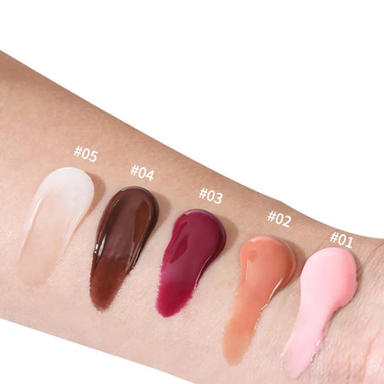 1pcs Soft Tube Mirror Lip Gloss Lip Oil Nude Brown Plumping Lip Gloss Moisturising Transparent Lipgloss Beauty Cosmetics Makeup