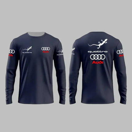 2025 Spring and Autumn Fashion Audi Racing Competition Printed Men's Adult Long Sleeve Daily Leisure Sports Fitness Teen T-Shirt