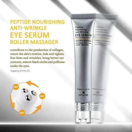 Eye Serum Roller Massager & Gold Eye Cream Eye Care 2pcs/set Dark Circles Fade Puffiness Moisturizing