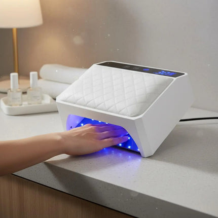 Illuminating Nail Curing Machine Large Space Battery-Powered Nail Lamp with Hand Rest Cosmetics Electronics 4 Timer Settings