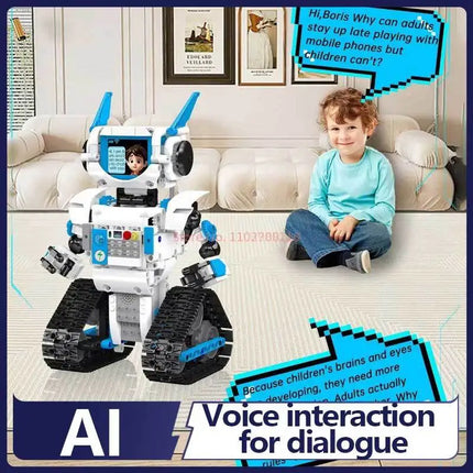Ai Robot Building Block Assembly Model Toy With Voice Interaction For Boys, Rc Robot Gift