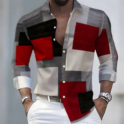 2026 New Men's Striped Long-Sleeved Shirt - Stylish, Business Casual, and Comfortable Men's Top, Suitable for Various Occasions.