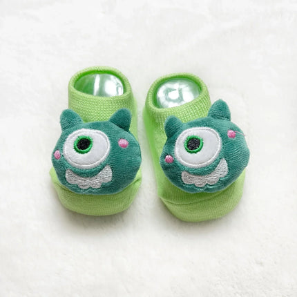 Kawaii Cotton Infant Toddler Baby Boys Girls Stitch Clothes Korean Cute Cartoon 3D Doll Newborn Rubber Anti-slip Floor Socks
