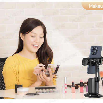 AI Auto-Tracking Phone Gimbal 360° Rotating Face Tracking Stabilizer Portable Desktop Holder for Live Streaming & Photo Shooting