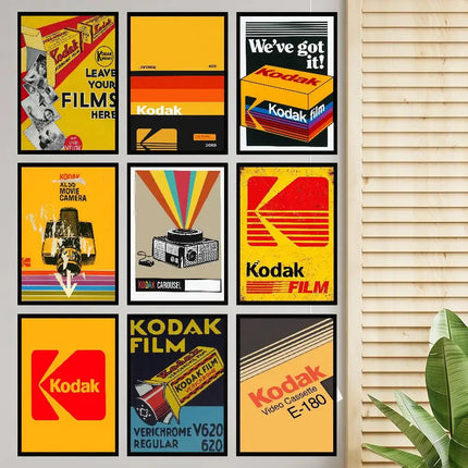 Retro Fashion K-KodakS Self-adhesive Art Poster Retro Kraft Paper Sticker DIY Room Bar Cafe Stickers Wall Painting