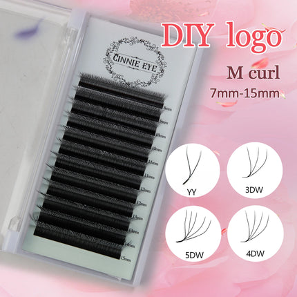 New 5DW M curl Eyelash Extensions 4DW 2D YY Premade Volume Fans 7mm 3DW LU/L Individual Lash Bundles Cilios 5W Natural Hair