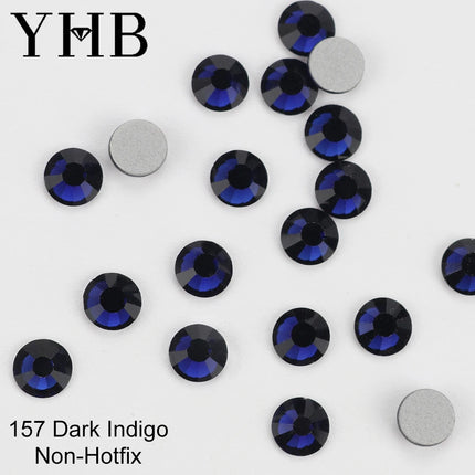 YHB 134-174 Glitter Cold Fixation Flat Back Non-Hotfix Rhinestone For Bags Nails Fabric Garment Decoration Jewelry Accessories