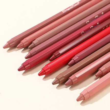 12-Piece Lip Liner Set Velvet Matte Matte Waterproof and Sweat-Proof Non-Fading Lipstick Autumn and Winter Whitening Complexion Long-Lasting Lip Liner