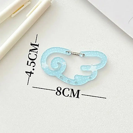 Wings Shape Carabiner Acrylic Candy Color Card Holder Keychain Multipurpose Keyring Hook