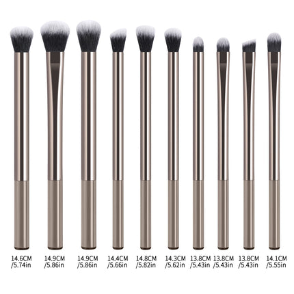 10pcs Eyeshadow Brushes Multi-Functional Eye Makeup Brushes, Portable For Travel Details Brushes for Highlight, Conceal Beauty