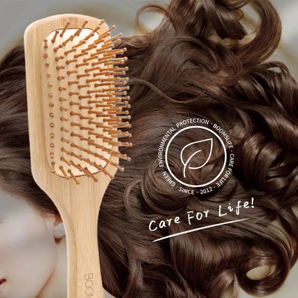 Bamboo Hair Brush Women Styling Hair Comb Hairbrush Wide Teeth Bamboo Combs for Hair Smooth  Massage Scalp Brush Barber Comb