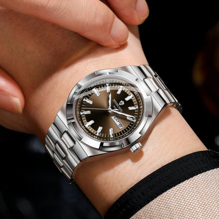 BINBOND New Luxury Quartz Men's Wristwatch Sport Men Watches Waterproof Luminous Date Week Stainless Steel Men's Watch Male Reloj