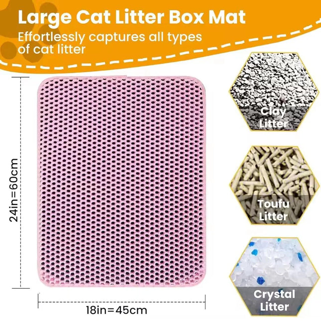 Cat Litter Mat Waterproof Double Layer Pet Litter Box Mat Pet Toilet Cat Mat Nonslip Sand Pet Cat Washable Clean Mat