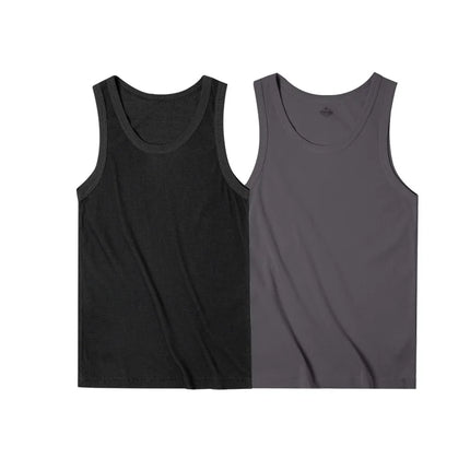 Maden Casual Men's Sleeveless Tank Tops Heavyweight Solid Color Ribbed Vest for Summer Slim Fit Sports Fitness Training T-shirt