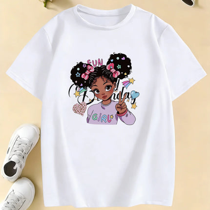 Y2K Retro Fashion Girls Design T-Shirts Summer Short Sleeve Kids Children's T-shirt Boys Girls Spring Casual Top Tee