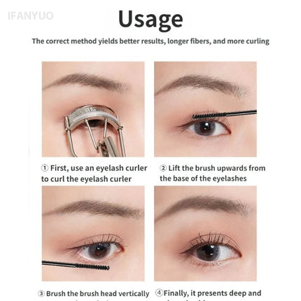 Waterproof 4D Mascara Black Brown Ultra Thin Brush Head Long-Lasting Smudge-Proof Eyelash Lengthening Extension Mascara Makeup