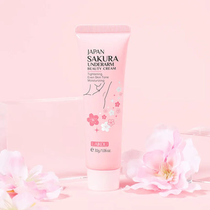 Japan Sakura Underarm Tightening Cream Knee Buttocks Dark Skin Bleach Improve Melanin Pigmentation Dull Moisturizing Brighten