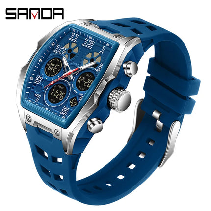 Men Dual Display Watches For Male Clock 2025 Top Brand Luxury Military Silicone Band Men Wrist Watches Sports Digital Wristwatch
