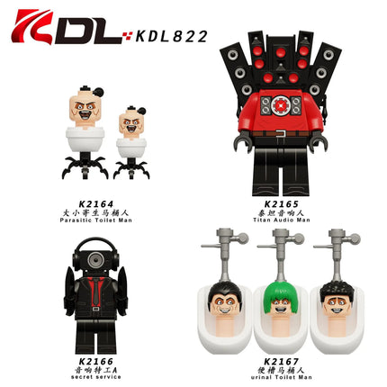 KDL821 KDL822 KDL823 KDL826 Toilet Man TV Man Building Blocks Miniature Ornament Toy Micro Ornament Model Assembly Kit