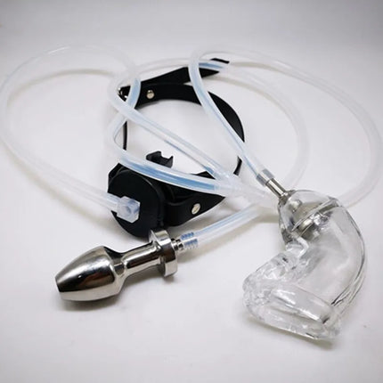 New Piss Urinal Flow Into Mouth Gag Urethral Catheter Plug Bondage Fetish Harness Slave BDSM Gay Adult Games Sex Toys For Man