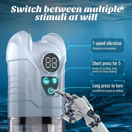 Electric Penis Pump Male Masturbators 5 Suction 6 Training Mode Automatic Masturbator LCD Pumps Enlargers Ault Sex Toys for Men