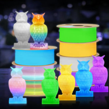 3D Printer Filament Glow in The Dark Filament Multicolor Rainbow, PLA Filament 1.75 mm 250g(2.2lbs)