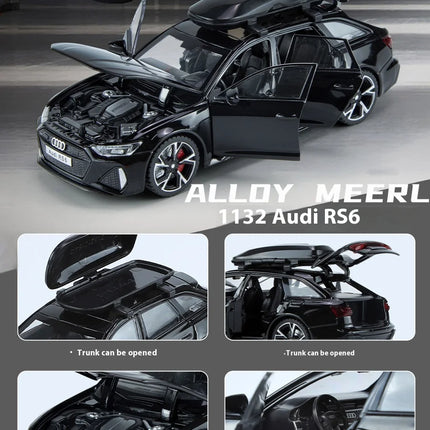 1:32 Audi RS6 Quattro Station Wagon Alloy Metal Diecast Vehicles Car Model Sound & Light Holiday Gifts For Friend Hobby Collect