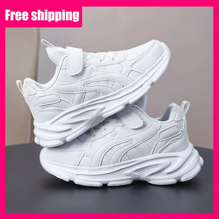 Children Sports Shoes Classic White Casual Running Shoes Spring Autumn New Breathable Mesh Thick Soled Non Slip Kids Sneakers