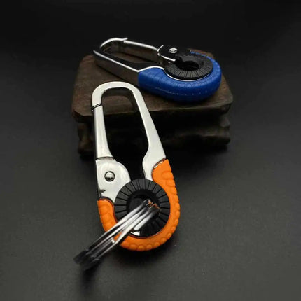 3pcs Keychain Men Stainless Steel Buckle Outdoor Carabiner Climbing Tool Double Ring Car Fishing Hook Key Ring Accessories