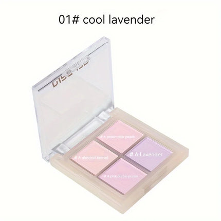 Four Color Peach Cream Blush Palette Nude Apricot Cheek Contour Brightening Makeup Blusher Rouge Cheek Tint for Cosmetics
