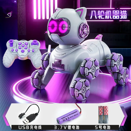 100%Genuine 8WD Intelligent Remote Control Robot Cat Simulation Dancing Voice Control Touch-sense Music Stunt RC Mechanical Cat